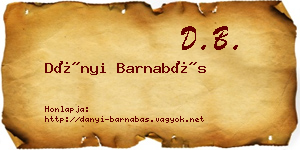 Dányi Barnabás névjegykártya